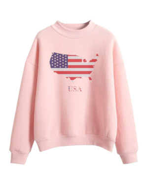 American Flag Pink Sweatshirt