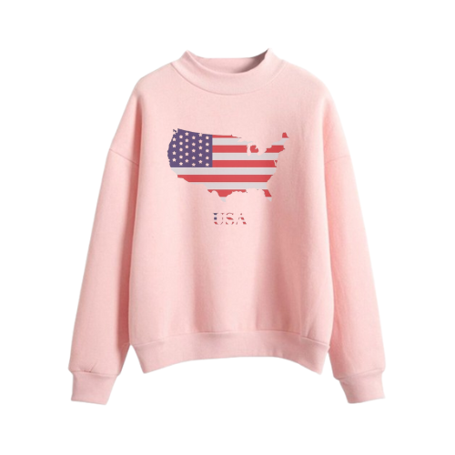 American Flag Pink Sweatshirt