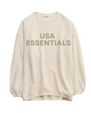 USA Essentials oatmeal Crewneck Sweatshirt
